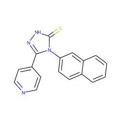 S=c1[nH]nc(-c2ccncc2)n1-c1ccc2ccccc2c1 ZINC000005332367