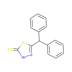 S=c1[nH]nc(C(c2ccccc2)c2ccccc2)s1 ZINC000013532591