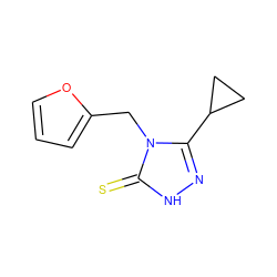 S=c1[nH]nc(C2CC2)n1Cc1ccco1 ZINC000012484591