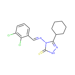 S=c1[nH]nc(C2CCCCC2)n1/N=C/c1cccc(Cl)c1Cl ZINC000002343294