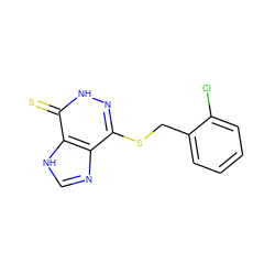 S=c1[nH]nc(SCc2ccccc2Cl)c2nc[nH]c12 ZINC000001691133