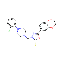 S=c1oc(-c2ccc3c(c2)OCCO3)nn1CN1CCN(c2ccccc2Cl)CC1 ZINC001772597357