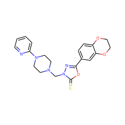 S=c1oc(-c2ccc3c(c2)OCCO3)nn1CN1CCN(c2ccccn2)CC1 ZINC001772622431