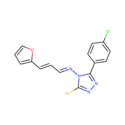 Sc1nnc(-c2ccc(Cl)cc2)n1/N=C/C=C/c1ccco1 ZINC000002244621