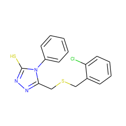 Sc1nnc(CSCc2ccccc2Cl)n1-c1ccccc1 ZINC000005687919