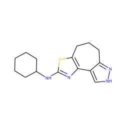 c1[nH]nc2c1-c1nc(NC3CCCCC3)sc1CCC2 ZINC000072118169