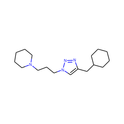 c1c(CC2CCCCC2)nnn1CCCN1CCCCC1 ZINC000066124495