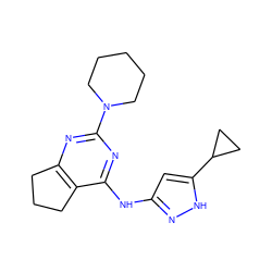 c1c(Nc2nc(N3CCCCC3)nc3c2CCC3)n[nH]c1C1CC1 ZINC000299870147