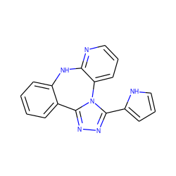 c1c[nH]c(-c2nnc3n2-c2cccnc2Nc2ccccc2-3)c1 ZINC000096173935