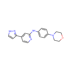 c1cc(-c2cc[nH]n2)cc(Nc2ccc(N3CCOCC3)cc2)n1 ZINC000071341776