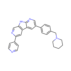 c1cc(-c2cc3c(cn2)[nH]c2ncc(-c4ccc(CN5CCCCC5)cc4)cc23)ccn1 ZINC000200097706