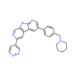 c1cc(-c2cc3c(cn2)[nH]c2ncc(-c4ccc(CN5CCCCC5)cc4)cc23)cnn1 ZINC000139486185