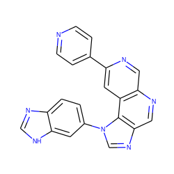 c1cc(-c2cc3c(cn2)ncc2ncn(-c4ccc5nc[nH]c5c4)c23)ccn1 ZINC001772569822