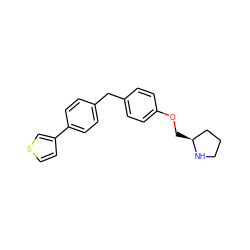 c1cc(-c2ccc(Cc3ccc(OC[C@H]4CCCN4)cc3)cc2)cs1 ZINC000038792204