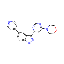 c1cc(-c2ccc3[nH]nc(-c4cc(N5CCOCC5)ncn4)c3c2)ccn1 ZINC000225556373