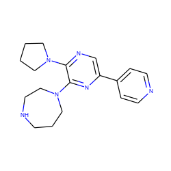 c1cc(-c2cnc(N3CCCC3)c(N3CCCNCC3)n2)ccn1 ZINC000045338817