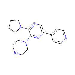 c1cc(-c2cnc(N3CCCC3)c(N3CCNCC3)n2)ccn1 ZINC000045338012