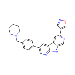 c1cc(-c2cnc3[nH]c4cnc(-c5cnoc5)cc4c3c2)ccc1CN1CCCCC1 ZINC000139388958