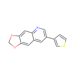 c1cc(-c2cnc3cc4c(cc3c2)OCO4)cs1 ZINC000003832255