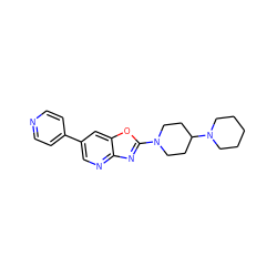 c1cc(-c2cnc3nc(N4CCC(N5CCCCC5)CC4)oc3c2)ccn1 ZINC000073296388