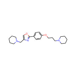 c1cc(-c2nc(CN3CCCCC3)co2)ccc1OCCCN1CCCCC1 ZINC000038252830