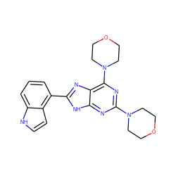 c1cc(-c2nc3c(N4CCOCC4)nc(N4CCOCC4)nc3[nH]2)c2cc[nH]c2c1 ZINC000143965017