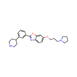 c1cc(-c2nc3ccc(OCCCN4CCCC4)cc3o2)cc(C2CCNCC2)c1 ZINC001772604967