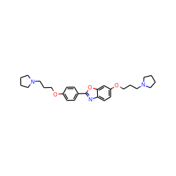 c1cc(-c2nc3ccc(OCCCN4CCCC4)cc3o2)ccc1OCCCN1CCCC1 ZINC000068203163