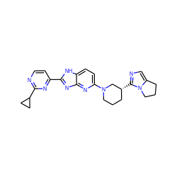 c1cc(-c2nc3nc(N4CCC[C@@H](c5ncc6n5CCC6)C4)ccc3[nH]2)nc(C2CC2)n1 ZINC000221404845