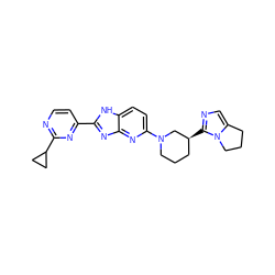 c1cc(-c2nc3nc(N4CCC[C@H](c5ncc6n5CCC6)C4)ccc3[nH]2)nc(C2CC2)n1 ZINC000221404794