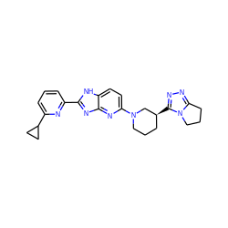 c1cc(-c2nc3nc(N4CCC[C@H](c5nnc6n5CCC6)C4)ccc3[nH]2)nc(C2CC2)c1 ZINC000221396142