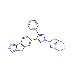 c1cc(-c2nn(C3C[C@H]4COC[C@@H](C3)N4)cc2-c2ccc3c(c2)Cc2c[nH]nc2-3)ccn1 ZINC000071341070