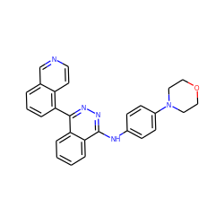 c1cc(-c2nnc(Nc3ccc(N4CCOCC4)cc3)c3ccccc23)c2ccncc2c1 ZINC000028571327