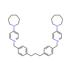 c1cc(C[n+]2ccc(N3CCCCCC3)cc2)ccc1CCCc1ccc(C[n+]2ccc(N3CCCCCC3)cc2)cc1 ZINC000071333006