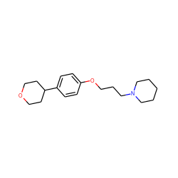 c1cc(C2CCOCC2)ccc1OCCCN1CCCCC1 ZINC000072179459