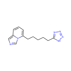 c1cc(CCCCCc2nnn[nH]2)n2cncc2c1 ZINC000029405009