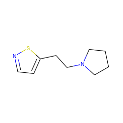 c1cc(CCN2CCCC2)sn1 ZINC000029131534