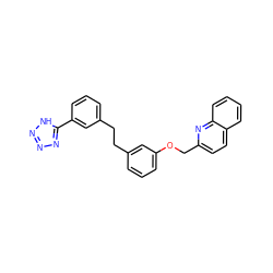 c1cc(CCc2cccc(-c3nnn[nH]3)c2)cc(OCc2ccc3ccccc3n2)c1 ZINC000003790773