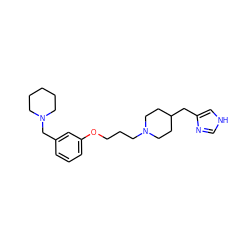 c1cc(CN2CCCCC2)cc(OCCCN2CCC(Cc3c[nH]cn3)CC2)c1 ZINC000028570895
