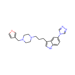 c1cc(CN2CCN(CCCc3c[nH]c4ccc(-n5cnnc5)cc34)CC2)co1 ZINC000022939200