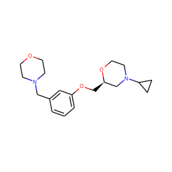 c1cc(CN2CCOCC2)cc(OC[C@@H]2CN(C3CC3)CCO2)c1 ZINC000040973670