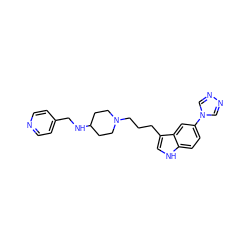 c1cc(CNC2CCN(CCCc3c[nH]c4ccc(-n5cnnc5)cc34)CC2)ccn1 ZINC000013802482