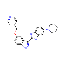 c1cc(COc2ccc3[nH]nc(-c4nc5cc(N6CCCCC6)ccc5[nH]4)c3c2)ccn1 ZINC000653827732