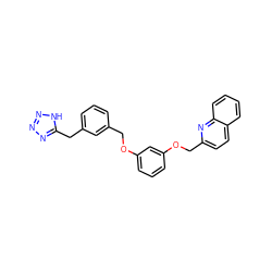 c1cc(COc2cccc(OCc3ccc4ccccc4n3)c2)cc(Cc2nnn[nH]2)c1 ZINC000003985453