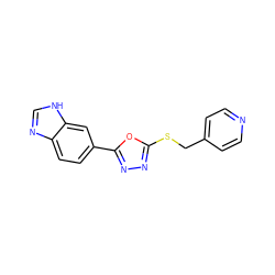 c1cc(CSc2nnc(-c3ccc4nc[nH]c4c3)o2)ccn1 ZINC000005626301