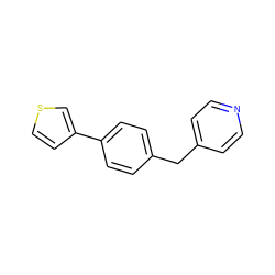 c1cc(Cc2ccc(-c3ccsc3)cc2)ccn1 ZINC000058581401