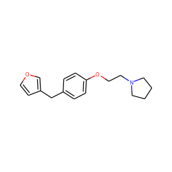 c1cc(Cc2ccc(OCCN3CCCC3)cc2)co1 ZINC000013805450