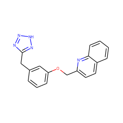 c1cc(Cc2nn[nH]n2)cc(OCc2ccc3ccccc3n2)c1 ZINC000005162880