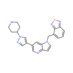 c1cc(Cn2ccc3ncc(-c4cnn(C5CCNCC5)c4)cc32)c2nonc2c1 ZINC000043019314