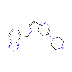 c1cc(Cn2ccc3ncc(N4CCNCC4)cc32)c2nonc2c1 ZINC000043120271